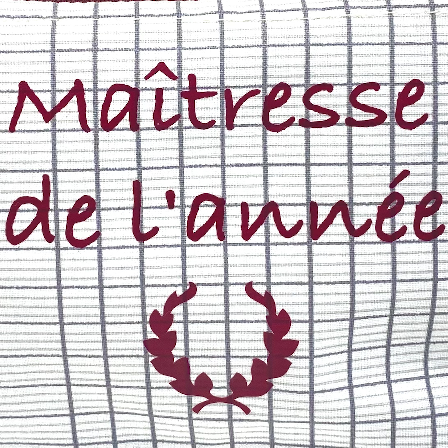Porte Monnaie, porte cartes, Toile de coton, motif cahier ecole, maitresse de l'année Pas Si Muette, fabrication française, idée cadeau,