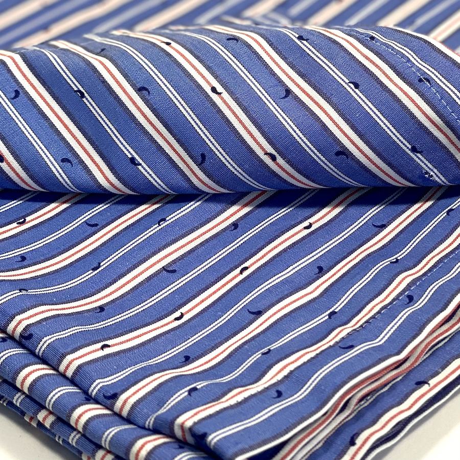 Chèches coton, Pas Si Muette, Popeline rayures bleu blanc rouge. Fabrication française. Idée cadeau