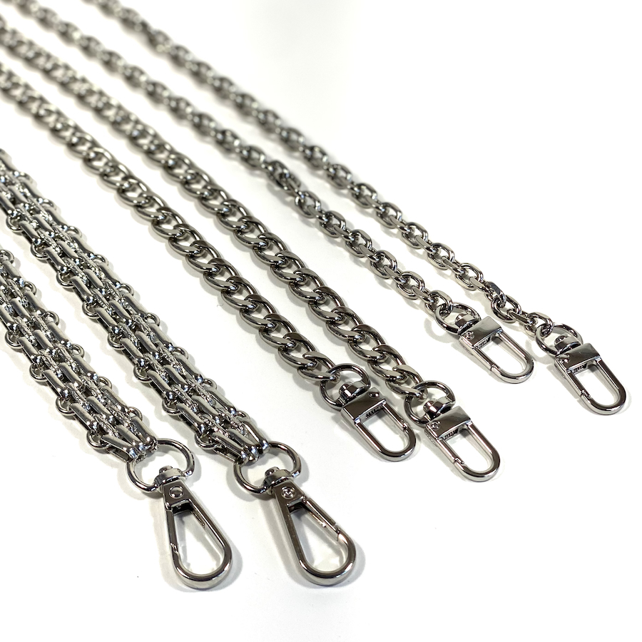 Chaines de sac. Métal argenté, amovibles. Pas Si Muette. Idée cadeau