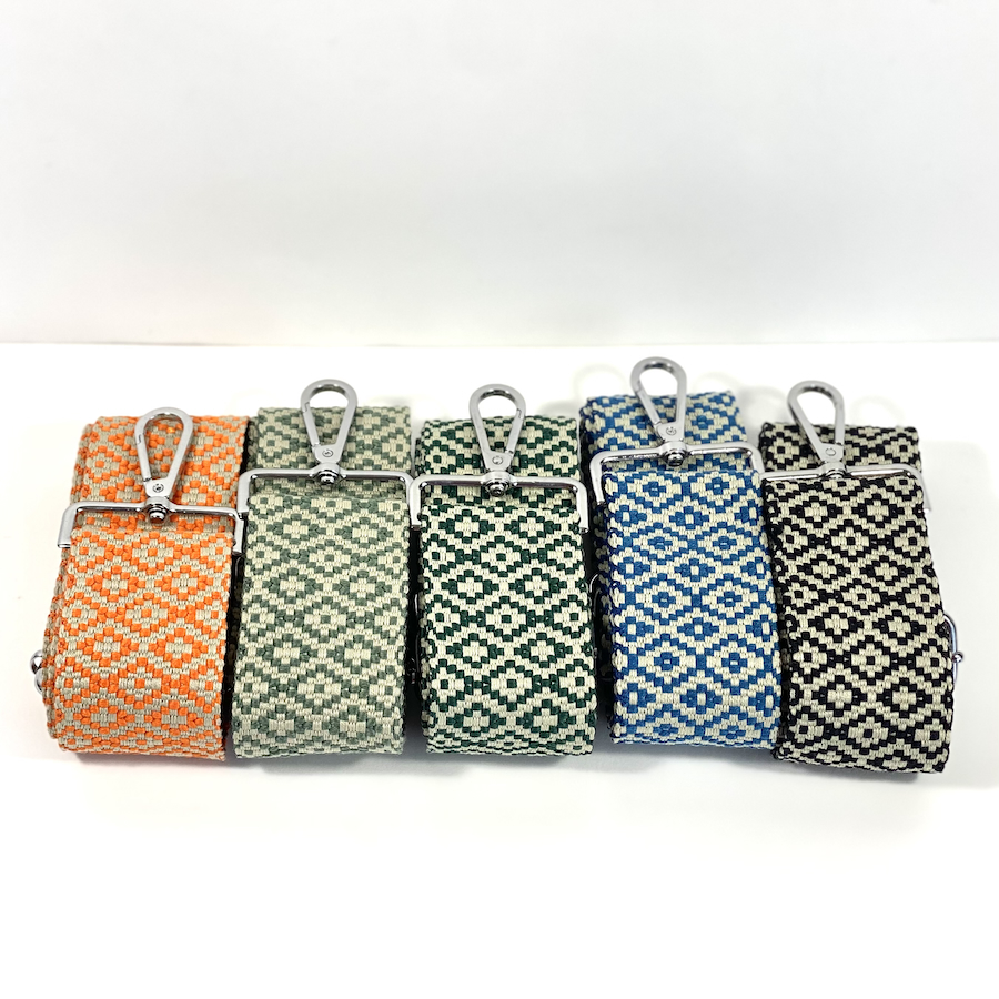 Sangles de sac 48mm Losanges. Sangles de sac à main. Sangles reglables, ajustables. Boucle argent. Idée cadeau