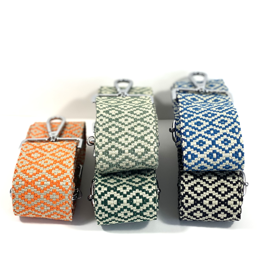 Sangles de sac 48mm Losanges. Sangles de sac à main. Sangles reglables, ajustables. Boucle argent. Idée cadeau