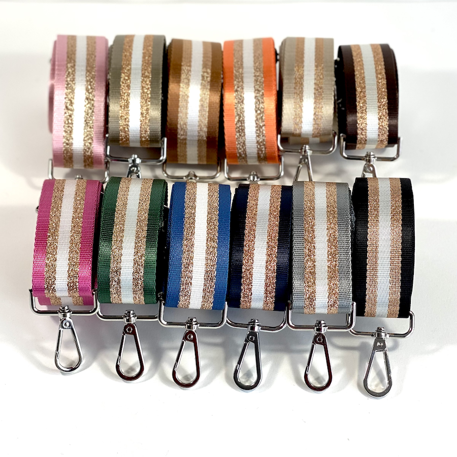 Sangles de sac 38 mm, couleurs et or. Accessoires de sac. Sangles réglables, ajustables. Idée cadeaux