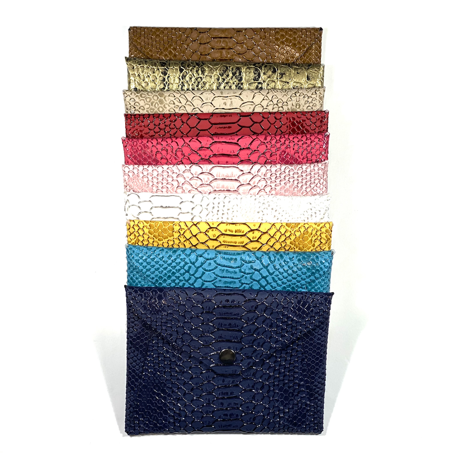 Enveloppe de sac en simili cuir, collection colorée, effet python. Fabrication Française. L'accessoire rangement de tous les sacs à main.